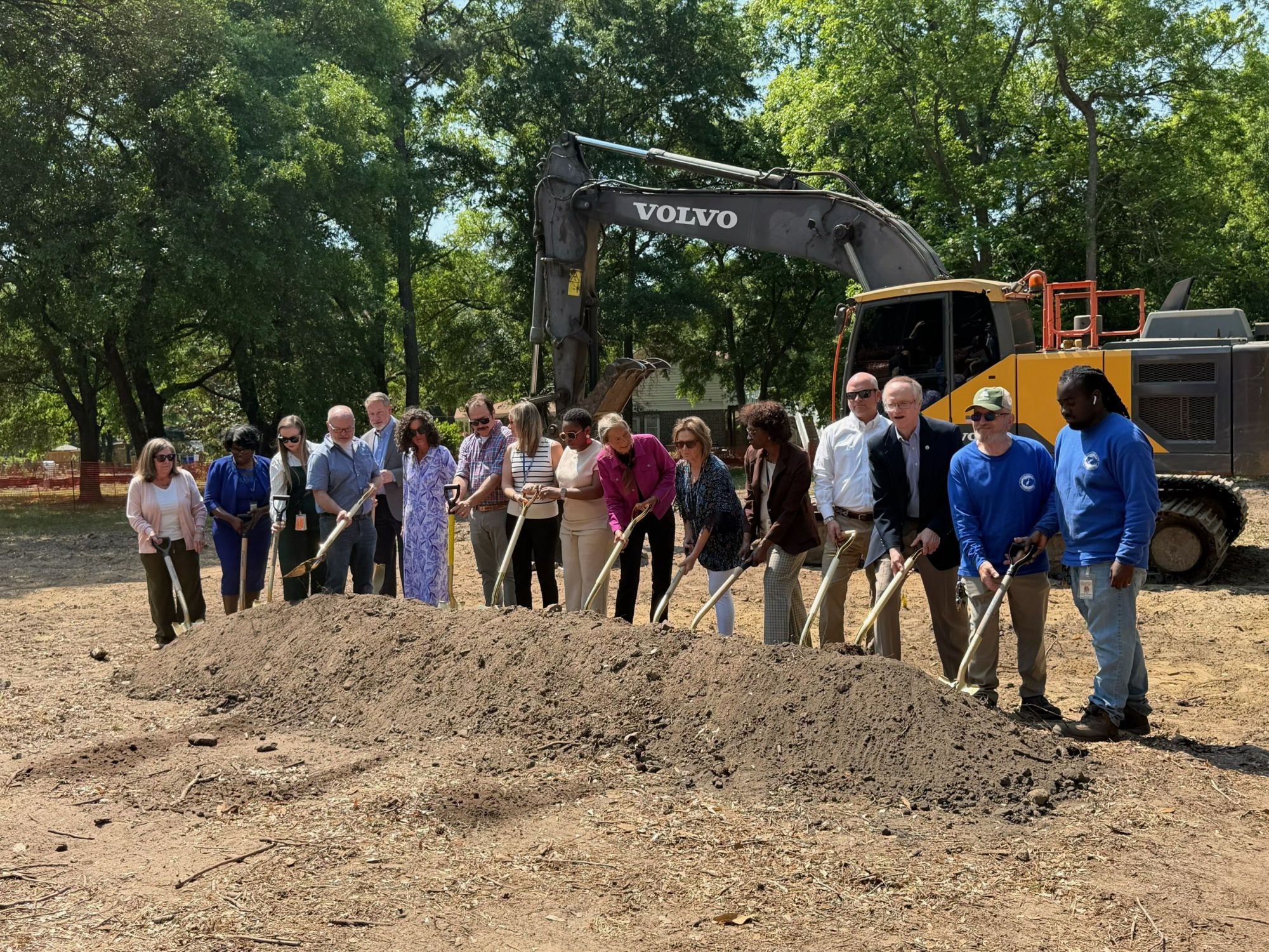 Mayor Lyon, Town Council, and Town staff break ground