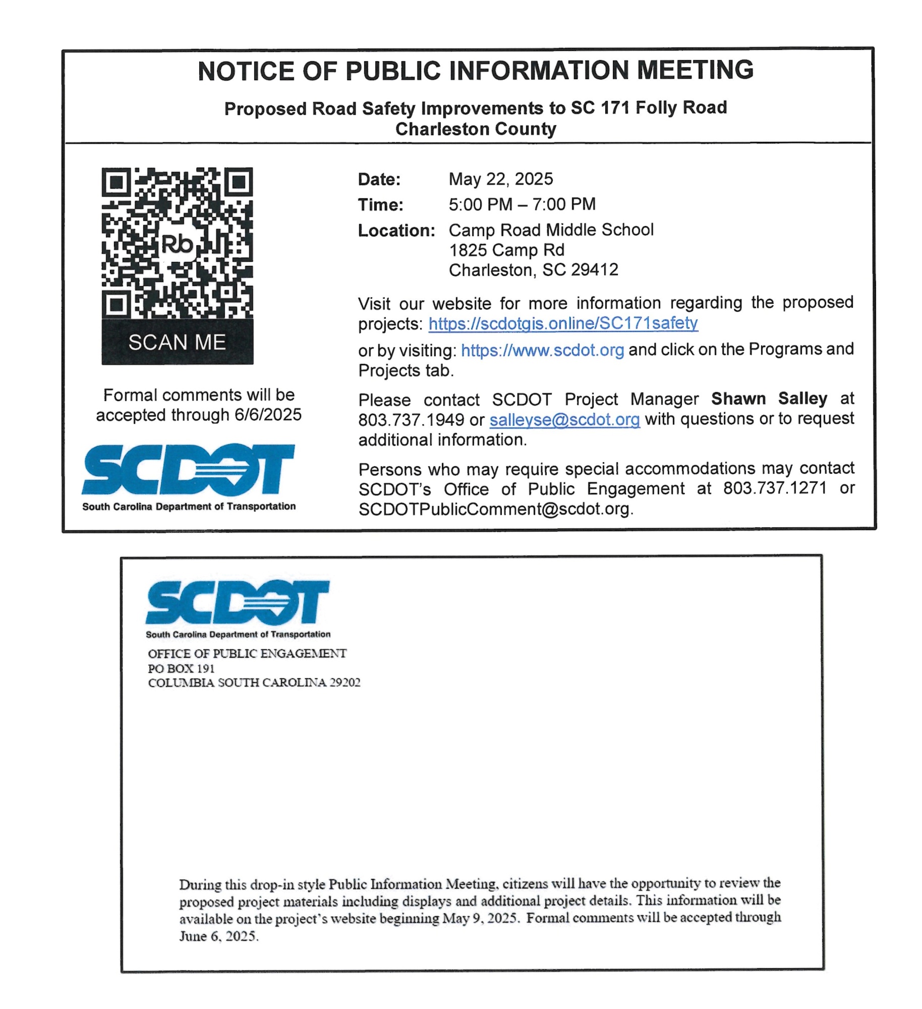 SCDOT Postcard